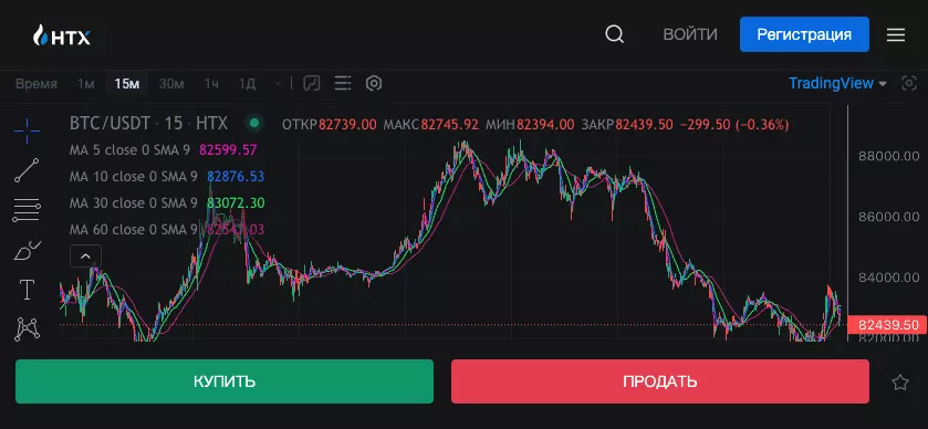 Мобильное приложение криптобиржи HTX